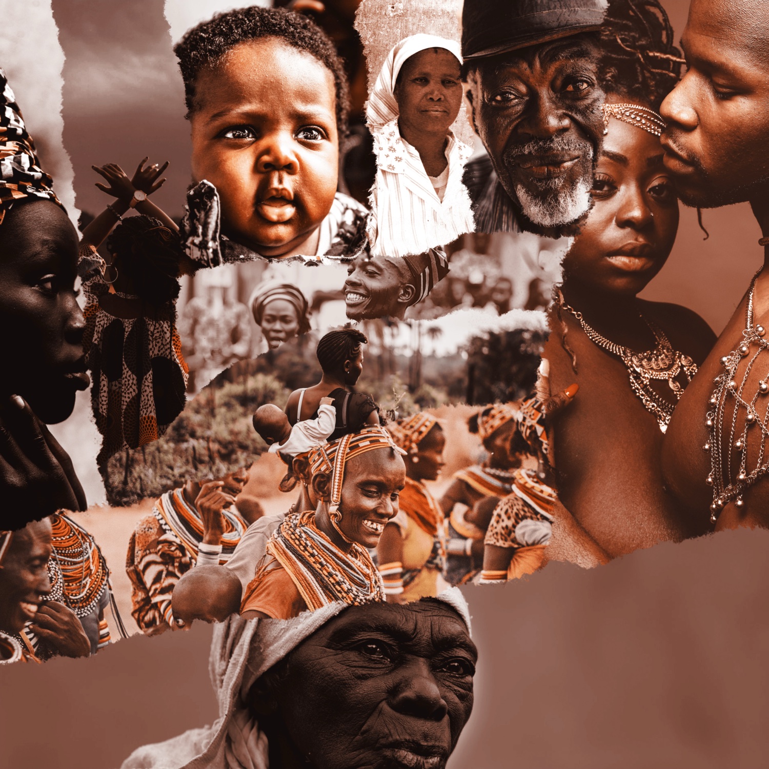 Nu Gullah — a torn-paper collage of faces