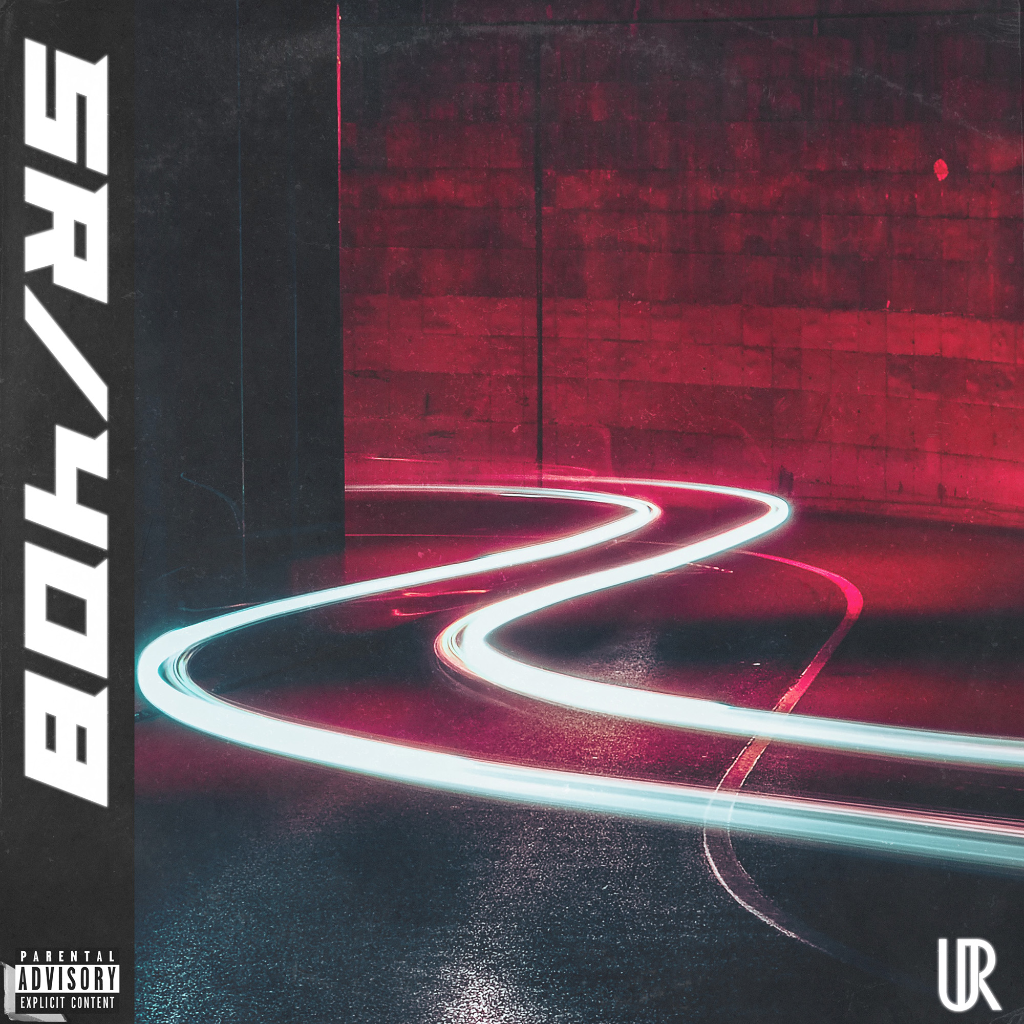 SR/408 — one light trail through a red garage